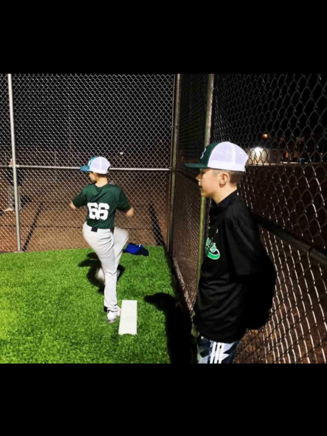 Boerne Bucks players running the bases at night